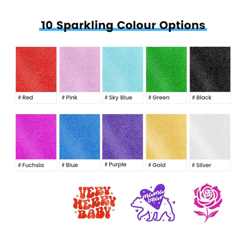 Glitter for , 12x12in Shimmer Vinyl Permanent Sheets, 10Pcs Adhesive Bundle DIY 2