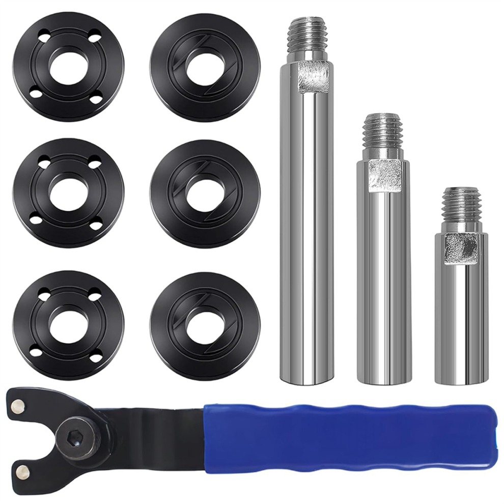 Angle Grinder Wrench 5/8In-11 Extension Shaft With 6Pcs Spanner Flange Nut,3In,4In&5.5In 4851255860781