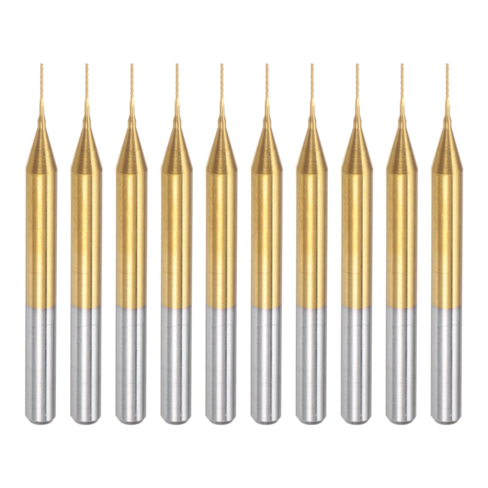 10PCS Titanium Coat Carbide End Mill Engraving Milling Cutter CNC Router Bits for PCB Machine, 1/8 Inch Shank 0.4Mm-image-OPC-PHCHDRZ-NEW