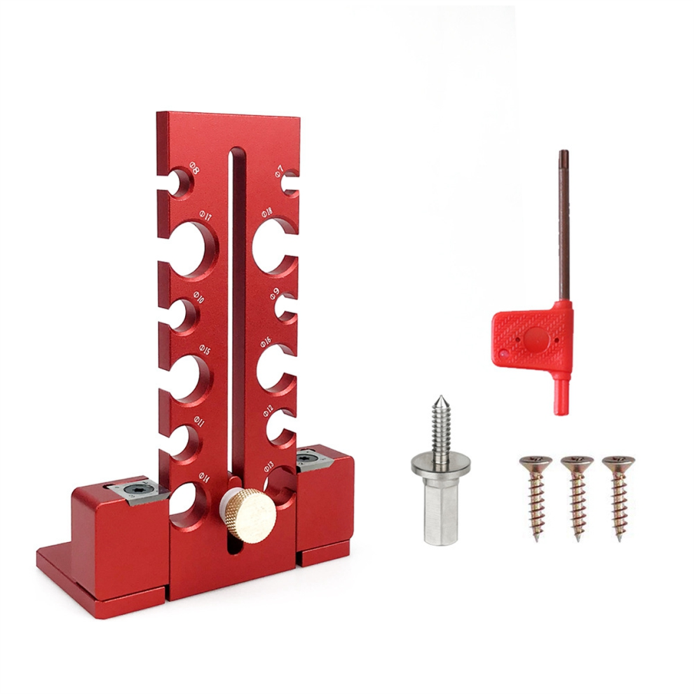 12 Hole Adjustable Dowel Maker Jig 7Mm-18Mm Knob Type Double-Edged Cut Wood Strip Turning Milling Round Rod Tool 4851255859471