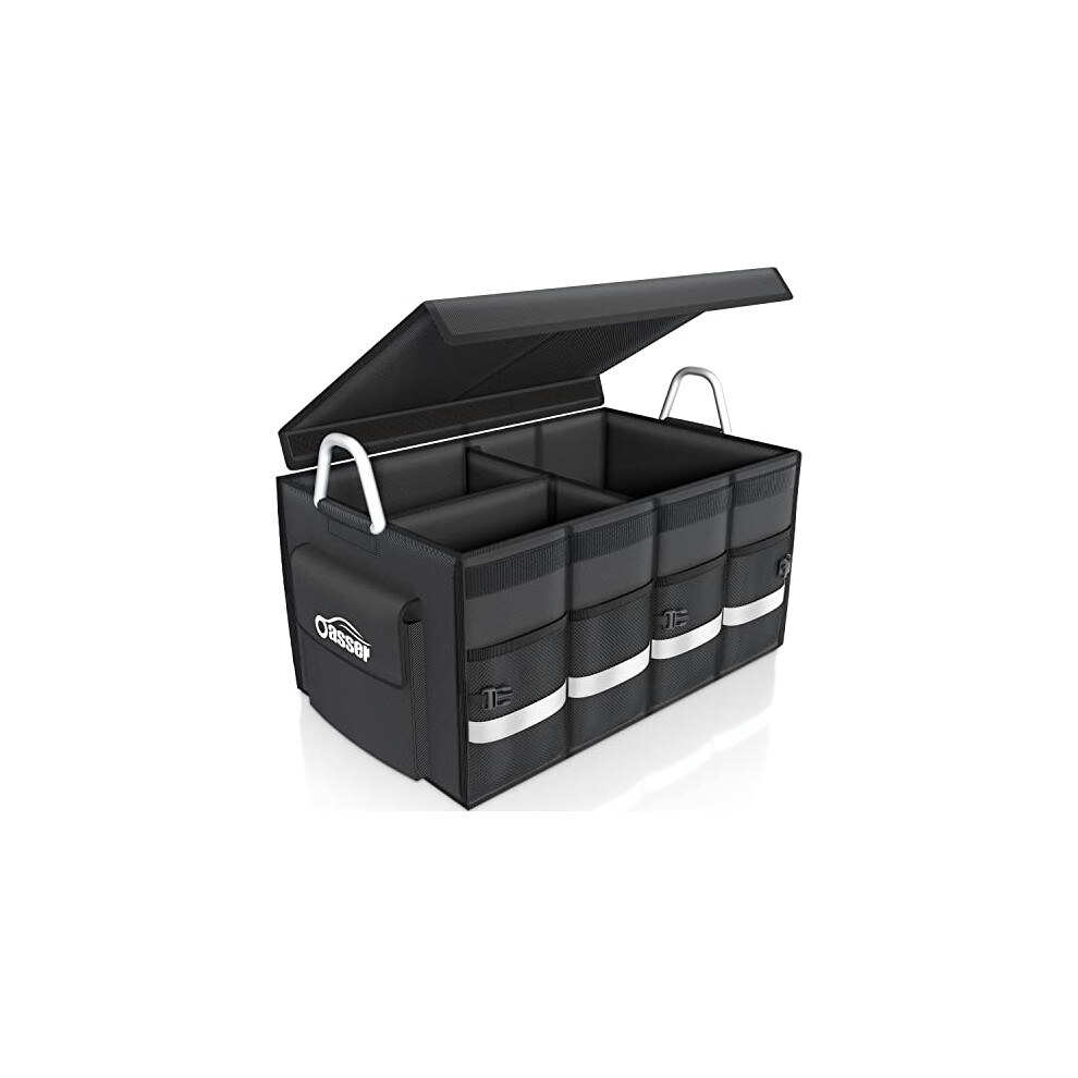 Oasser Car Boot Organiser Trunk Organiser Collapsible Waterproof Durable Multi Compartments With Sturdy Base Hook&Loop Fastener 1680D For Car Truck S 742271978250