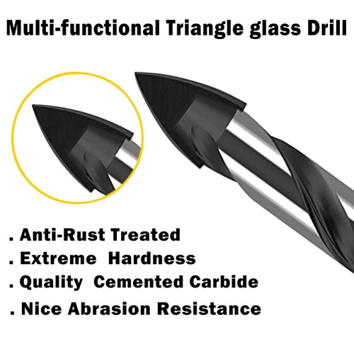Masonry Drill Bit Set for Glass/Tile/Plastic/Wood/Concrete/Cement/Metal, Professional Carbide Bits,Set (1/8-1/2In) 2