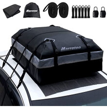 Marretoo Car Roof Bag, 15 Cubic Feet Large Roofing Cargo Carrier Bags Waterproof Soft Rooftop Luggage Storage Box for Any Cars with Roof Rack/Rails/B