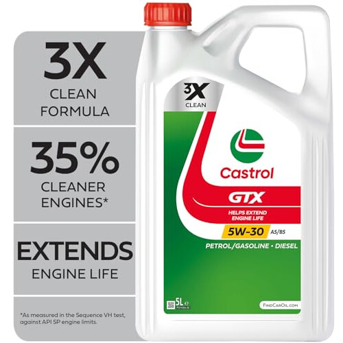 Castrol Castrol GTX 5W-30 A5/B5 Engine Oil 5L, White