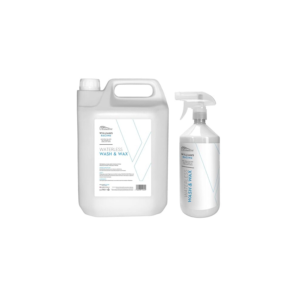 Williams Racing Waterless Wash and Wax Car Cleaning kit 1L + 5L re-fill bottle