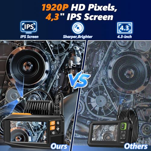 ILIHOME Z35 Endoscoop Inspectie Camera, 2.8'' IPS-scherm 1080P HD Digitale Borescope Met 8 LED-verlichting, Handheld IP67 Waterdichte Afvoer, 32,8ft Semi-stijve Kabel
