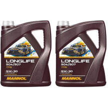 Mannol 5 Litre Legend Ultra 5W-30 Engine Oil 7715 ILSAC GF-6A Premium Bi-Synthetic PAO And Ester Technology, Yellow-brown (Pack of 2)