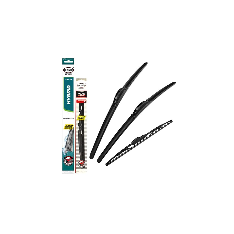 Heyner Wiper Blades Fits: Nissan Qashqai 2014-2020 Hybrid Full Set Wipers Hh2617h12hrc 5055668289804