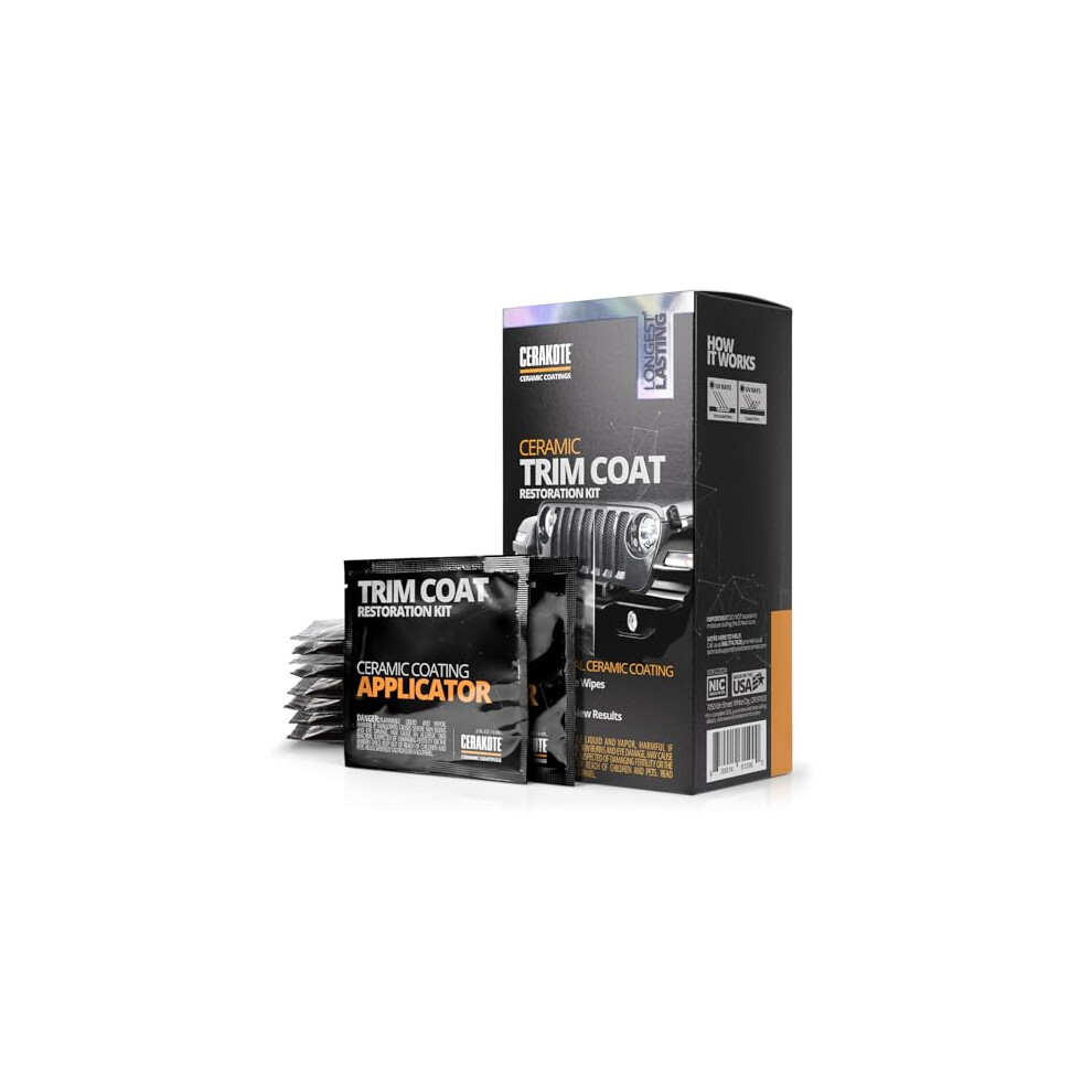 Cerakote Ceramic Trim Coat Kit - Quick Plastic Trim Restorer - Guaranteed Restoration To Last Over 200 Washes Â A Ceramic Coating, Not A Dressing 850014615000