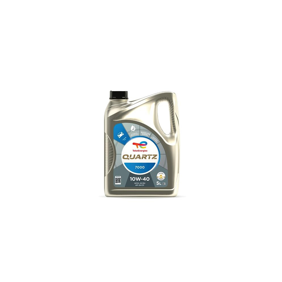 Totalenergies Quartz 7000 10W40 Engine Oil - Acea A3/B4, Api Sn/Cf - Clean-Shield Technology - Synthetic Motor Oil Lubricant - 5L 3425901111001