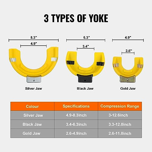 VEVOR VEVOR Strut Spring Compressor Set, Macpherson Strut Spring Compressor Kit, Interchangeable Fork Strut Coil Extractor Remover Tool, with Yellow Protec 2