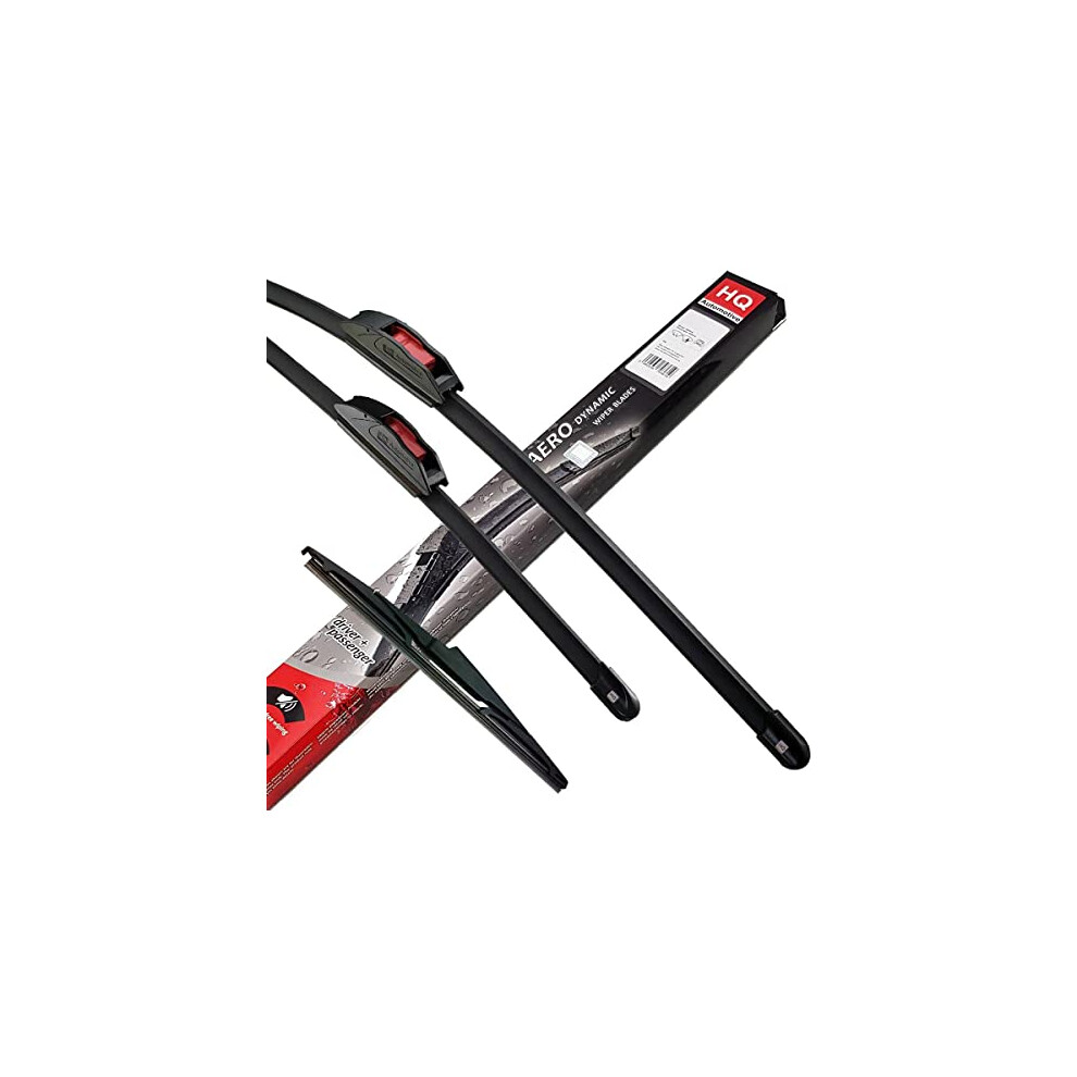 HQ Automotive Wiper Blades for Ford Focus Mk2 (2004-2006) Front Rear Kit, Ad71-622|Hq15D