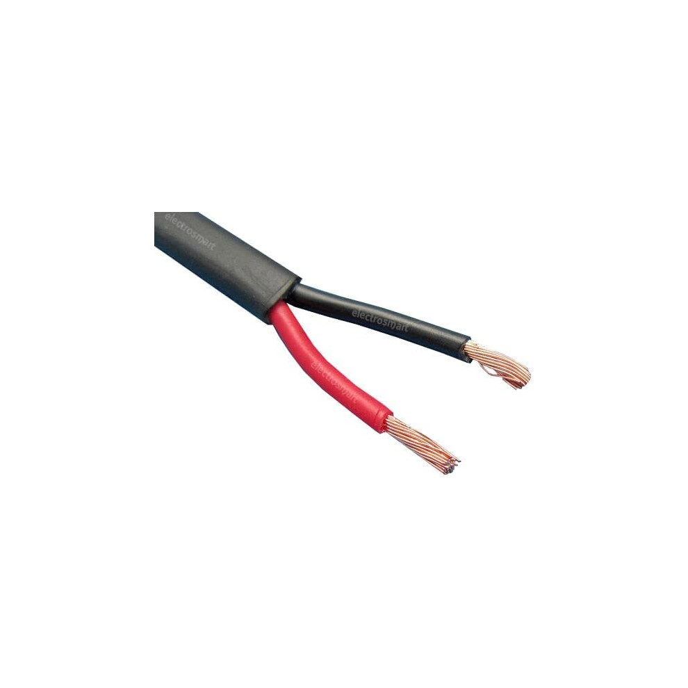 Electrosmart 2 Core Twin Copper Automotive Auto Boat Cable Wire 2 X 0.5Mm Thin Wall Flat Stranded 12V 24V 11 Amp (100M) Red/Black 5060507538678