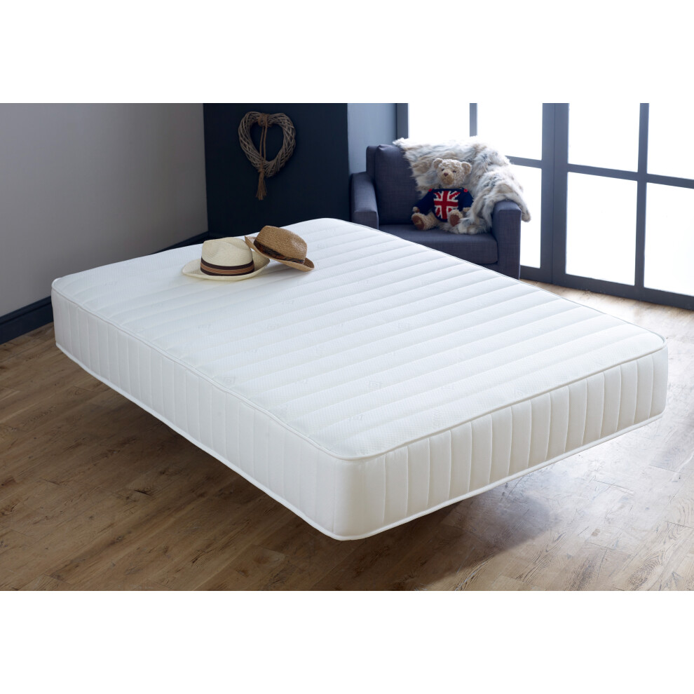 (4ft6 Double Mattress - 135cm x 190cm) Grey Collection Straight Line Mattress - Memory Foam & Open Coil Spring Support-image-OPC-PHCHGKX-NEW