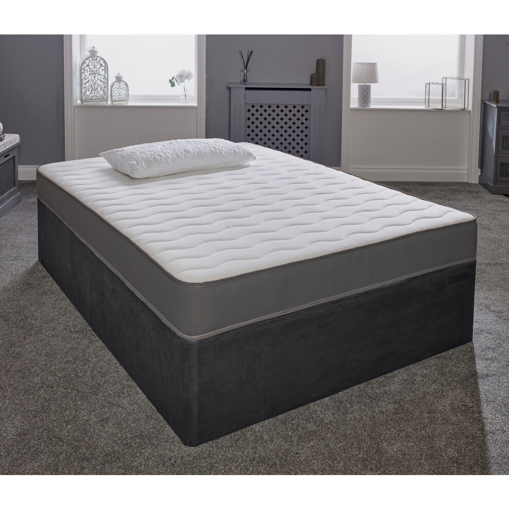 Extreme Comfort Ltd (4Ft6 Double Mattress - 135Cm X 190Cm) Cooltouch Essentials Wave Grey Hybrid Spring & Memory Foam Mattress