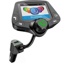 Transmisor FM inalámbrico Bluetooth 5.0, 2 pulgadas, tela colorida, música de alta fidelidad (negro)