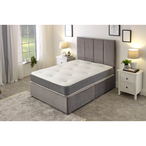 (2ft6 Small Single Mattress - 75cm x 190cm) Cooltouch Core Tufted Mattress - 9" Deep, Memory Foam & Spring Support