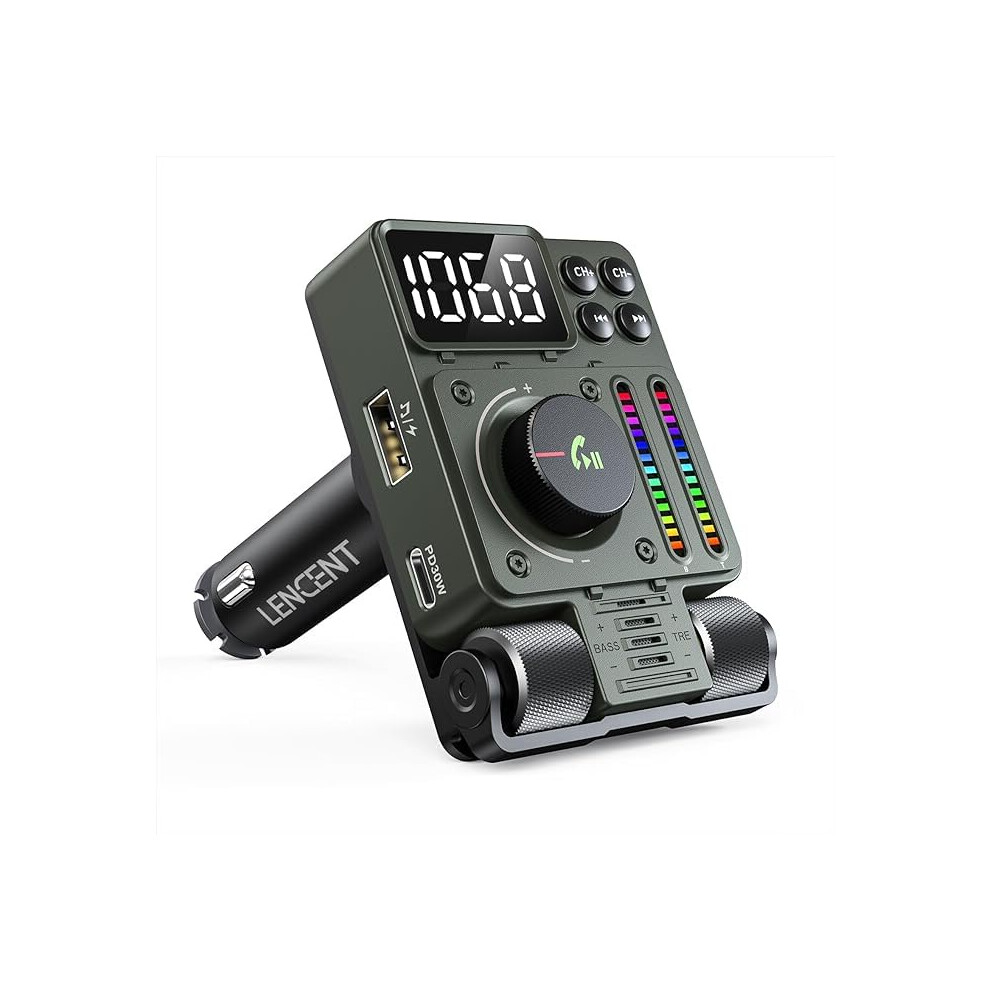 Fm Tooth 5.3 Transmitter - Adjustable Sound, Hands-Free, Pd30w Fast Charging(Blue) Blue 6976918060600