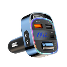 Transmetteur FM Bluetooth 5.4 54 W PD et QC3.0, voix en direct, prise en charge des clés USB (noir)