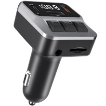 30W Bluetooth 5.3 PD FM vysielač s duálnym typom C, QC3.0, podpora kariet Aux/TF (čierna)