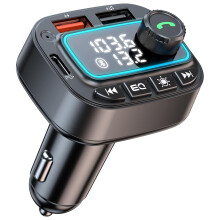Bluetooth 5.3 Car Adapter - 42W (PD30W & 12W), Hands-Free, Deep Bass, Fast Charging(Black)