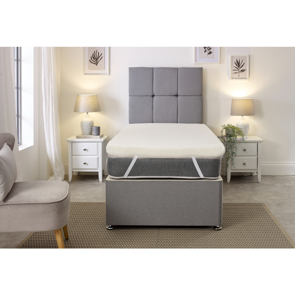 Extreme Comfort Ltd (2Ft6 Shorty Small Single Mattress - 75Cm X 175Cm) Westwood Fabric Mattress Topper - 1" Deep, Plush Comfort, Breathable Design