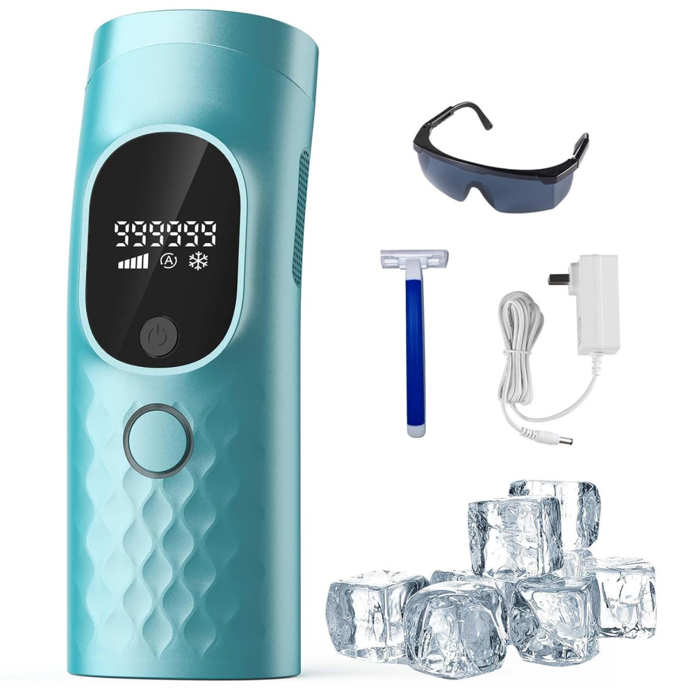 Chronus Blue Ipl Device Hair Removal Machine Permanent Painless Ice Cold 999,999 Flashes Wired(Blue)