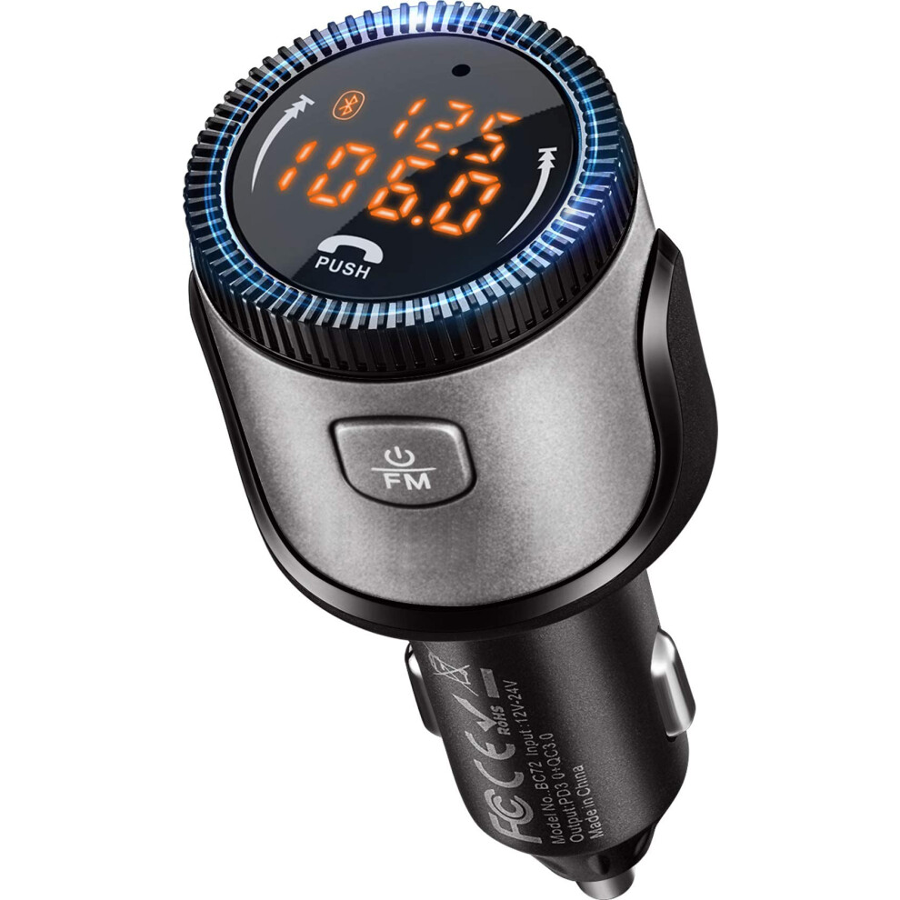 Bluetooth 5.1 Fm Transmitter - 36W Qc 3.0 + Pd 3.0, Hands-Free, Siri Assistant(Black) Black 6976918060754