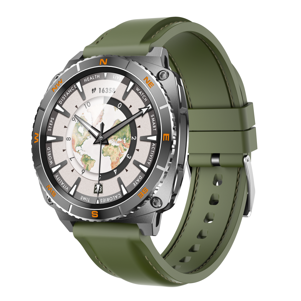 Smartwatch Amoled Display, Mechanical Linkage Rotating Dial, Ai Dial, 400Mah Battery, St Sensor, Suitable For Android Ios(Green) Green 6976918058980