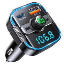 Upgrade Bluetooth 5.3 adaptér do auta PD 36W, QC3.0 18W, duálne mikrofóny, hands-free (čierny)