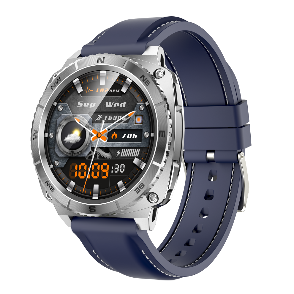 Smartwatch Ai Dial, Mechanical Linkage Rotating Dial, Amoled Display, 400Mah Battery, St Sensor, Suitable For Android Ios(Blue) Blue 6976918058997