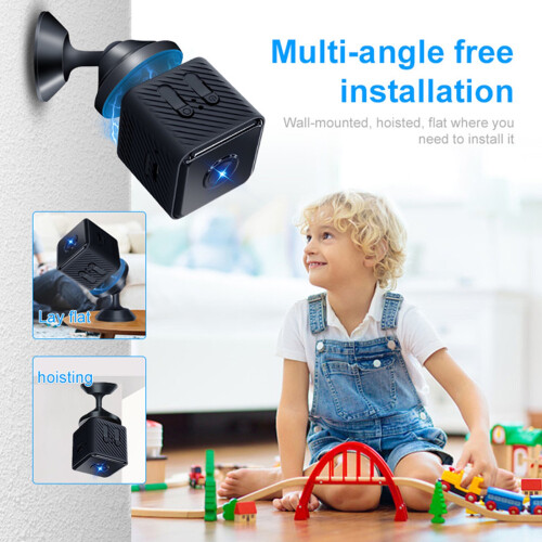 X2 Mini Smart Home Security Camera Wireless Remote Control Human Detection Sensor Camera HD 1080P Surveillance Cameras Night(Black) 2