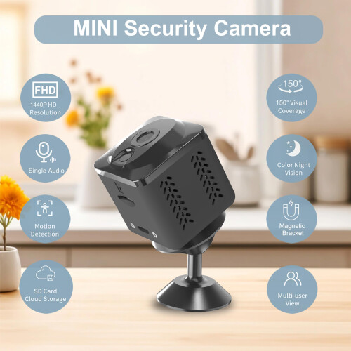 Security Camera - Mini, Cloud & SD Storage(Black) 1