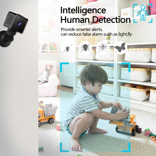 Mini Home Camera - 4K Wireless, Night Vision, Motion(Black) 2
