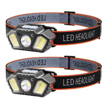 Induction Headlight LED Headlight Headlight USB Flashlight Torch Light for Fishing Camping(Black)