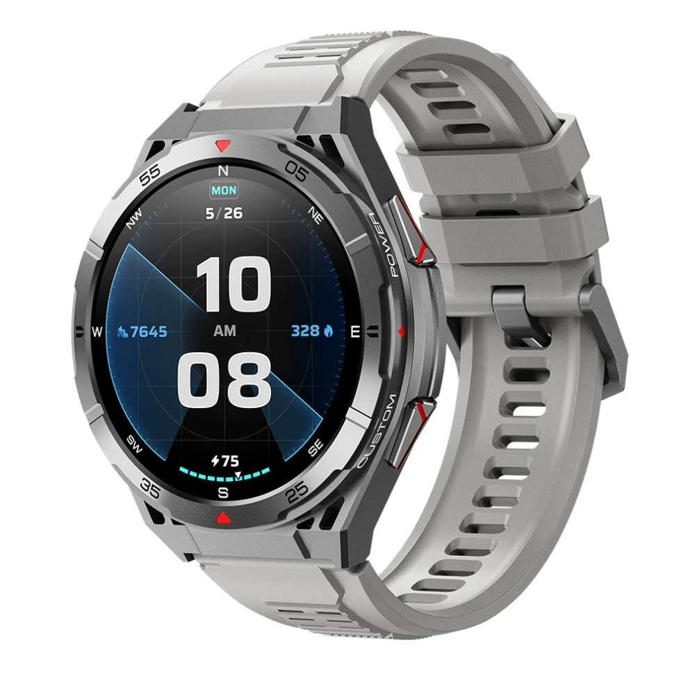 Men's Military Smart Watch, Gps Positioning, 1.43" Amoled, With Pressure, Altitude And Compass, 5Atm Waterproof, For Android Ios(Grey) Grey 6976918058959