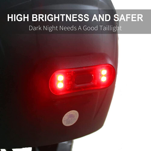 LED Helmet Light - Rechargeable, Rear Red Warning(Black) 1