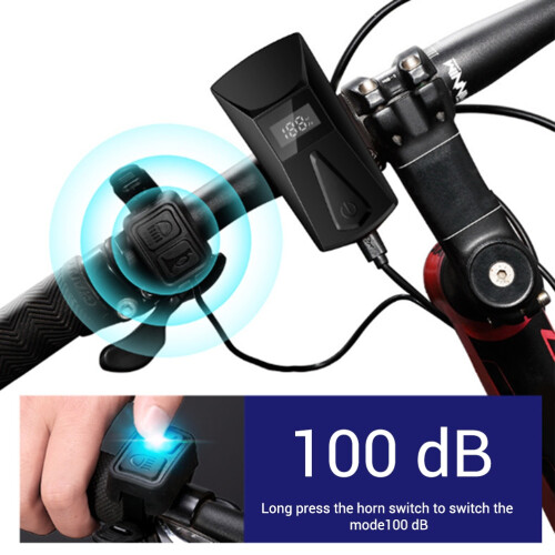 Bicycle Front Light - 1200mAh, Rechargeable, Speaker(Black) 2
