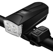 Bicycle Front Light - 1200mAh, Rechargeable, Speaker(Black)