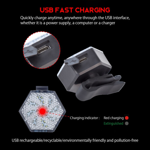 Bicycle Light Set - USB Rechargeable, Waterproof(Black) 1