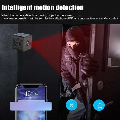 Mini Camera - Wireless WiFi, HD 1080P, Night Vision(Black) 2