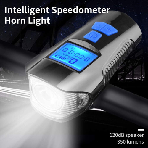 Bike Speedometer Light - USB Rechargeable, Odometer(Black) 2