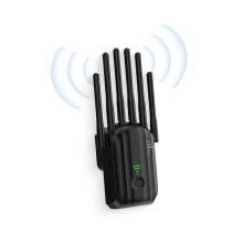Výkonný dvojpásmový Wifi opakovač, 1200 Mbps (čierny)