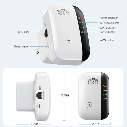 Extensor Wifi 5.800 Pés Quadrados, Mais De 55 Dispositivos, Compatível Com Alexa  (branco) 1