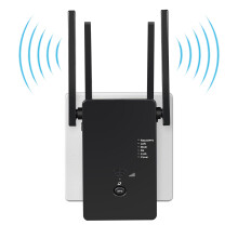 1200 mbit/s dvojpásmový Wifi zosilňovač so 4 anténami (čierny)