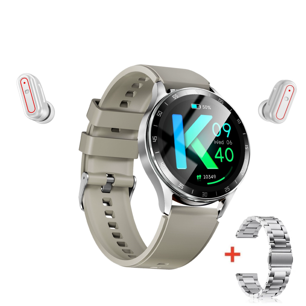 2-In-1 Tws Smartwatch, 1.39" Round, Health Tracker (White) White 6976918058928