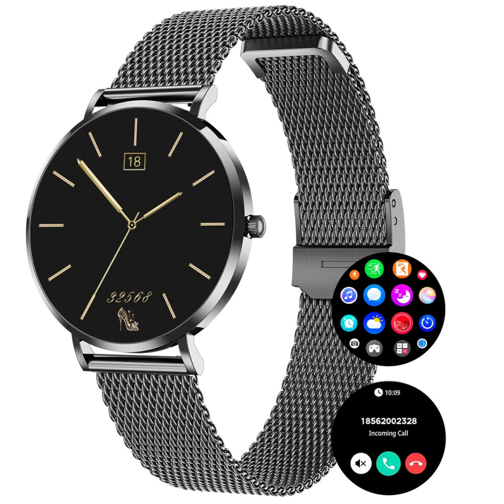 Smartwatch 1.19 Inch Amoled Screen Ultra-Thin Head Bluetooth Calling(Black) Black 6976918062741