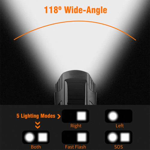 Solar Bicycle Light - Dual Lamp Beads, USB(Black) 2