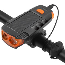 Solar Bicycle Light - Dual Lamp Beads, USB(Black)