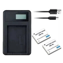 Charger & 2X Batteries Canon IXUS 85 IS 95 IS 105 107 200 200 IS 210 00 HS